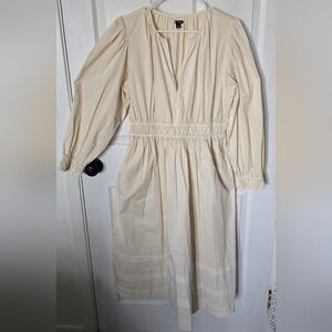 J. Crew Cream Long Sleeve Dress